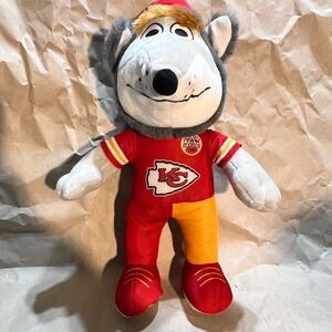 FOCO Kansas City Chiefs K.C. Wolf Mascot Plush Red Gold Jersey Number 1 Toy‎